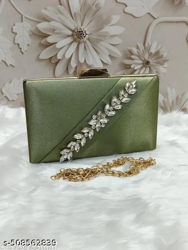 Green_Polyurethane_Clutch_For_Women