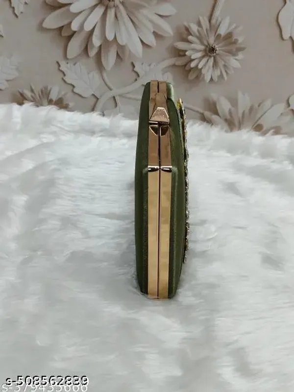 Green_Polyurethane_Clutch_For_Women