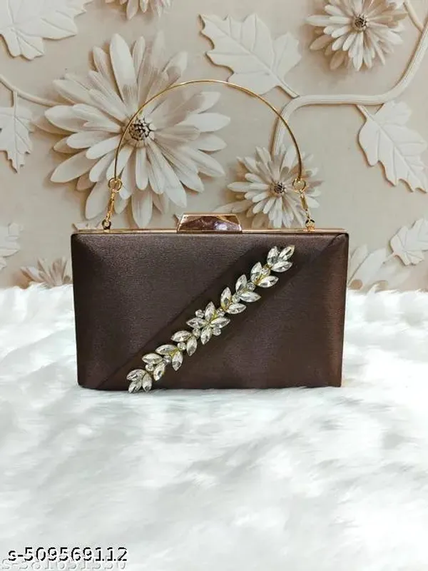 Brown_Polyurethane_Clutch_For_Women