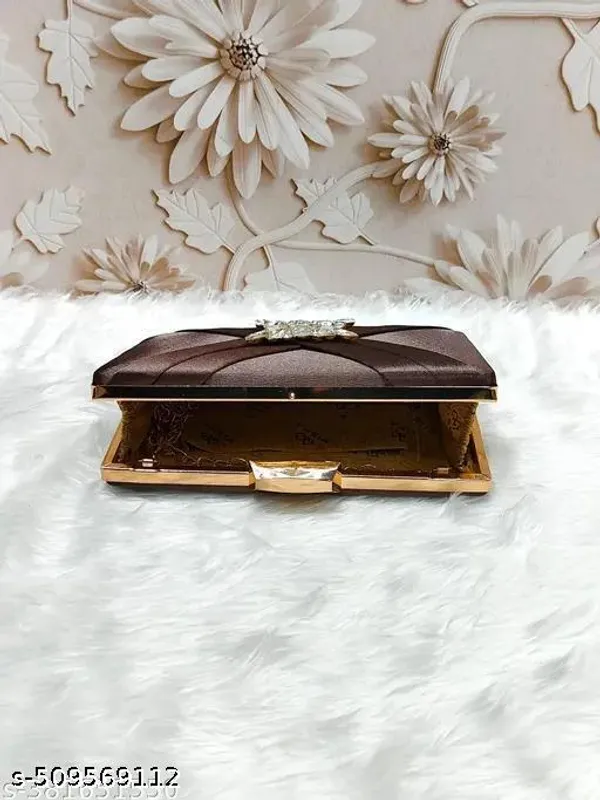 Brown_Polyurethane_Clutch_For_Women