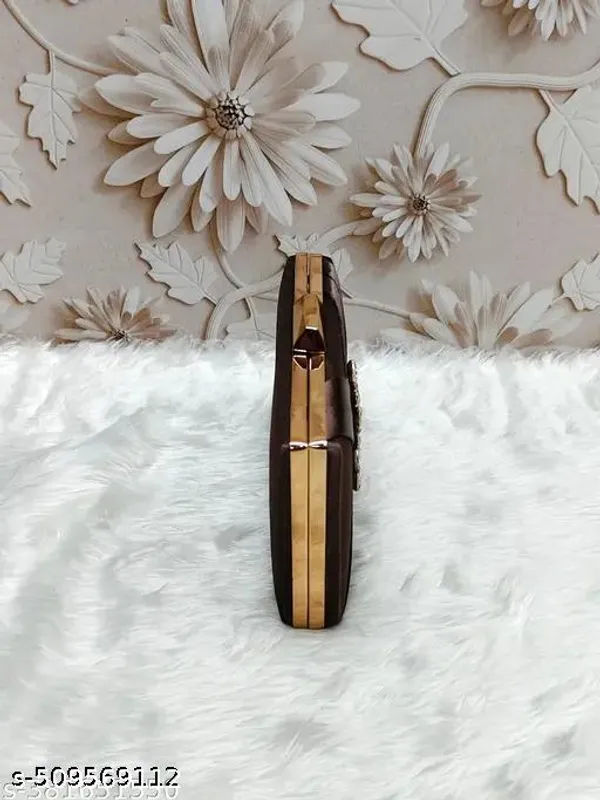Brown_Polyurethane_Clutch_For_Women