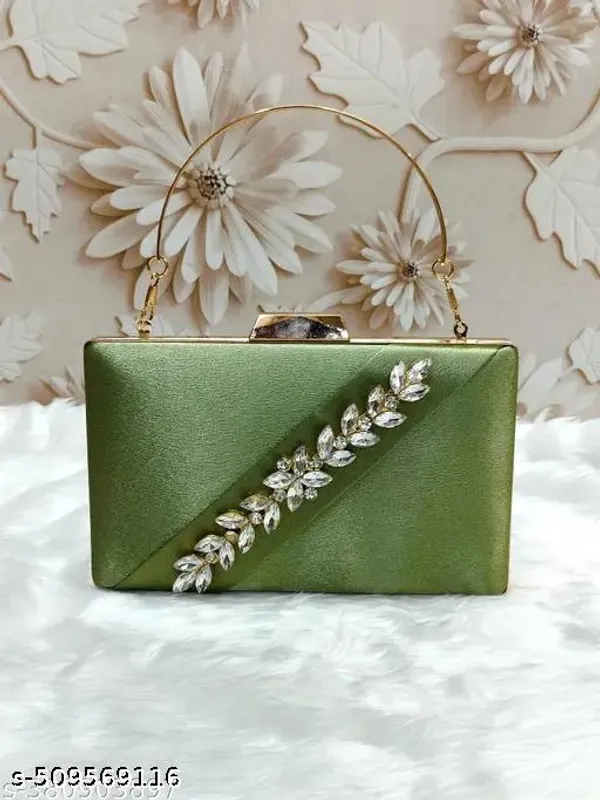 Green_Polyurethane_Clutch_For_Women