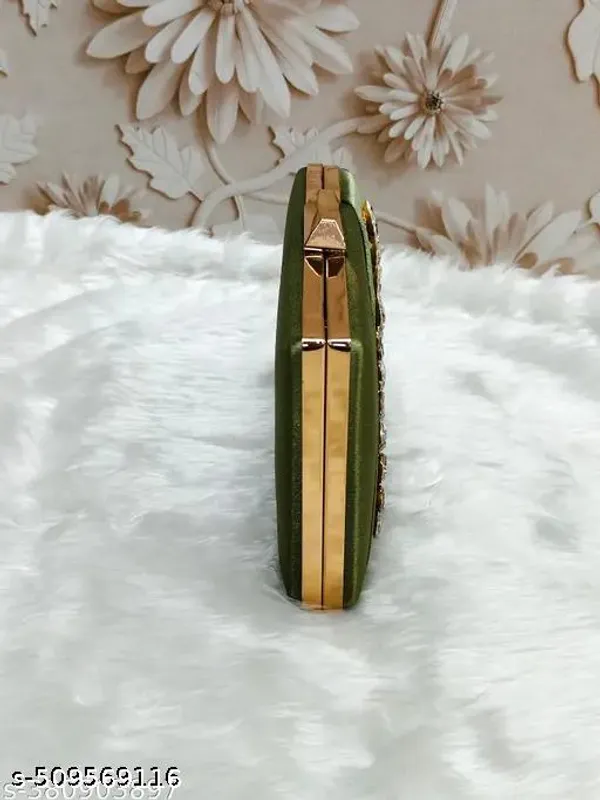 Green_Polyurethane_Clutch_For_Women