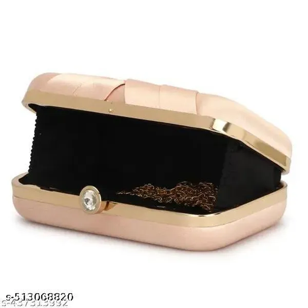 Peach_Polyurethane_Clutch_For_Women