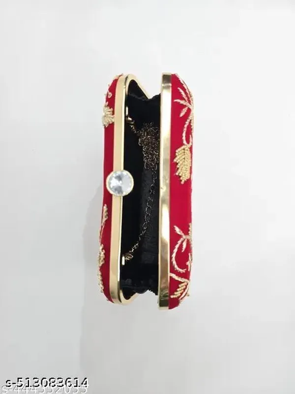 Red_Polyurethane_Clutch_For_Women