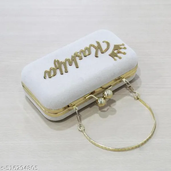 White_Polyurethane_Clutch_For_Women