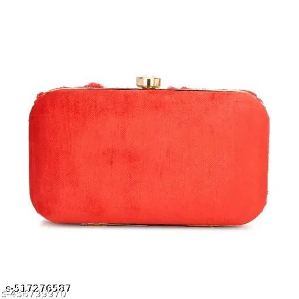 Red_Polyurethane_Clutch_For_Women