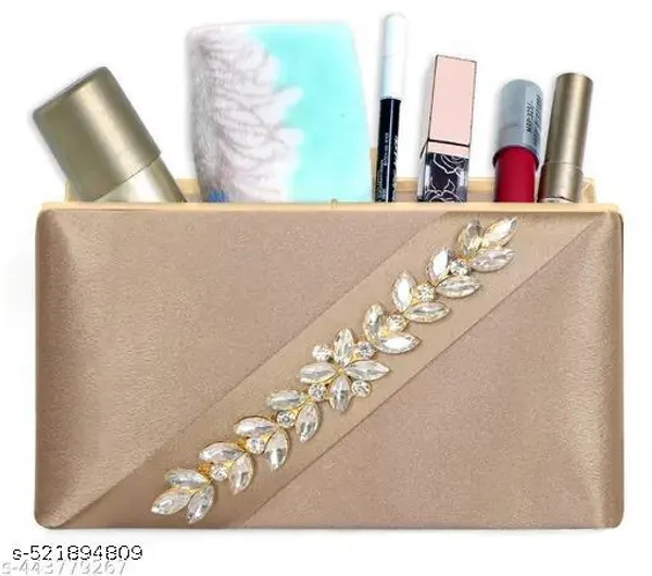Peach_Polyurethane_Clutch_For_Women
