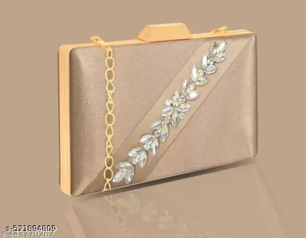 Peach_Polyurethane_Clutch_For_Women