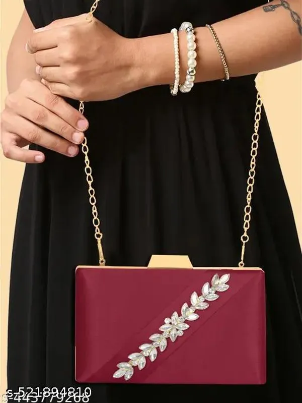 Maroon_Velvet_Clutch_For_Women