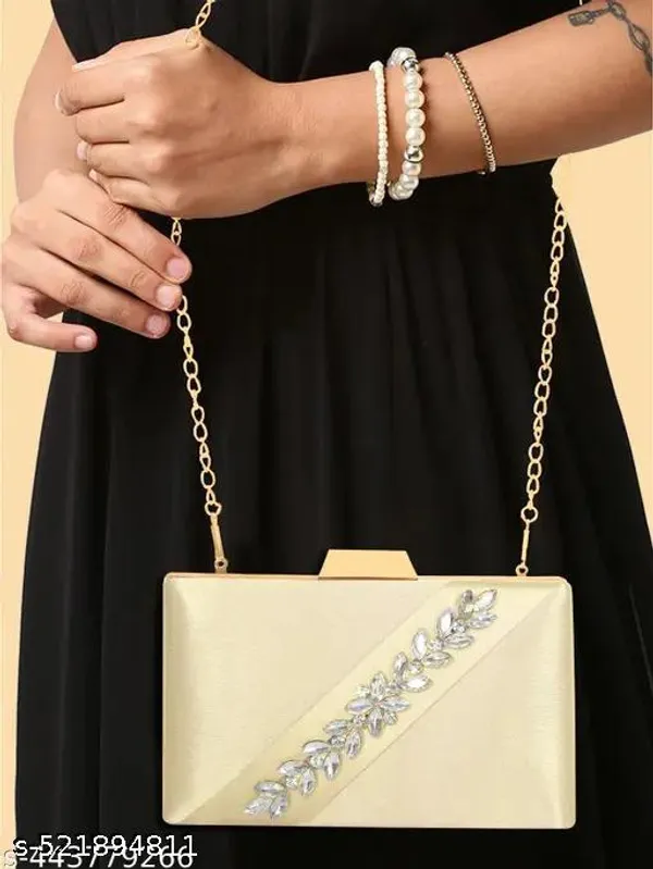 Gold_Polyurethane_Clutch_For_Women