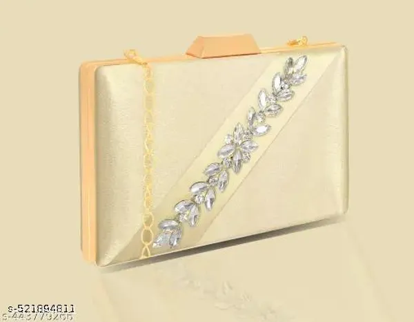 Gold_Polyurethane_Clutch_For_Women