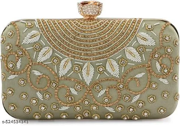 Green_Polyurethane_Clutch_For_Women