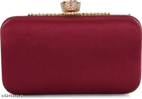 Maroon_Polyurethane_Clutch_For_Women