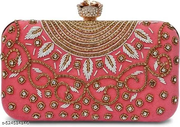 Pink_Polyurethane_Clutch_For_Women