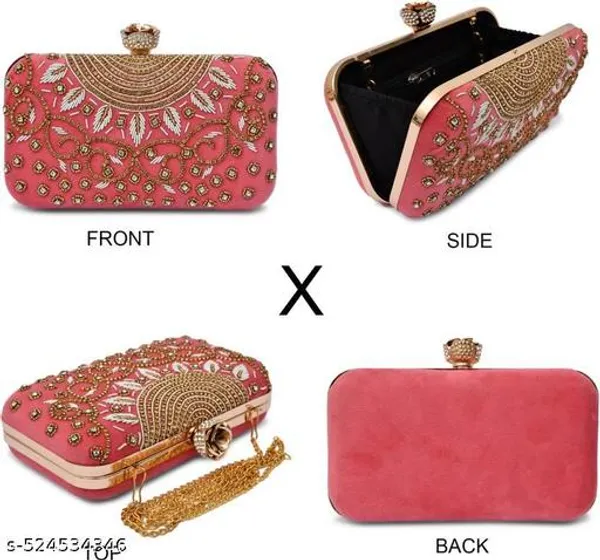Pink_Polyurethane_Clutch_For_Women