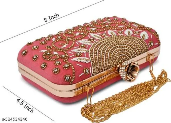 Pink_Polyurethane_Clutch_For_Women