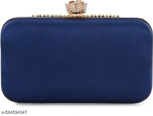 Blue_Polyurethane_Clutch_For_Women
