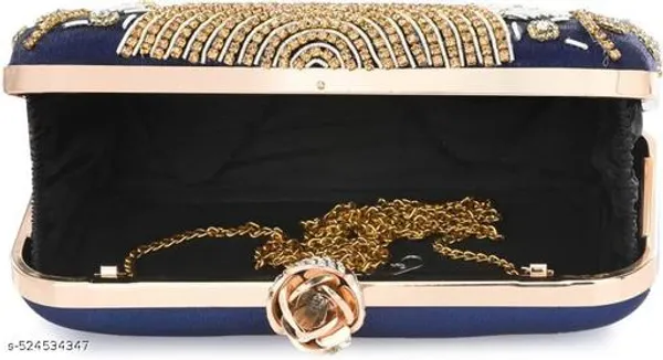 Blue_Polyurethane_Clutch_For_Women
