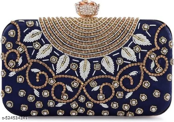 Blue_Polyurethane_Clutch_For_Women