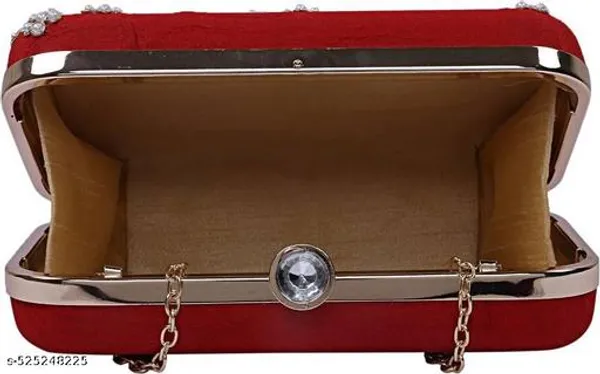 Maroon_Polyurethane_Clutch_For_Women