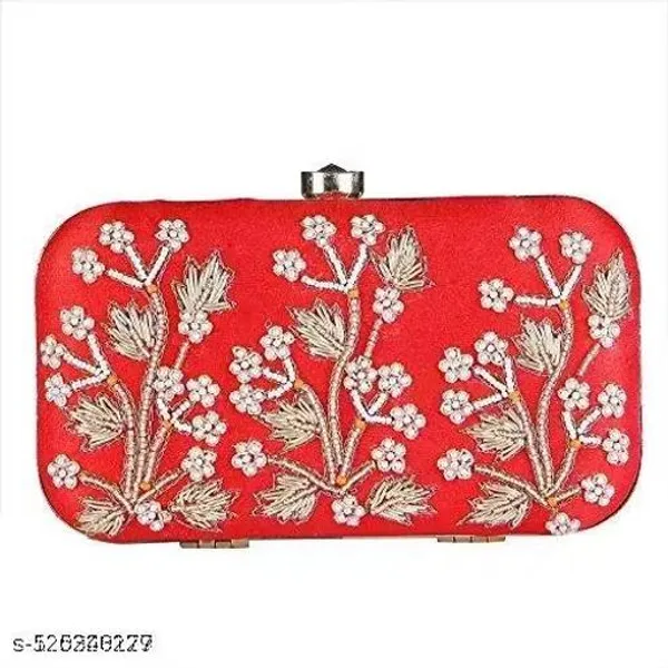 Red_Polyurethane_Clutch_For_Women