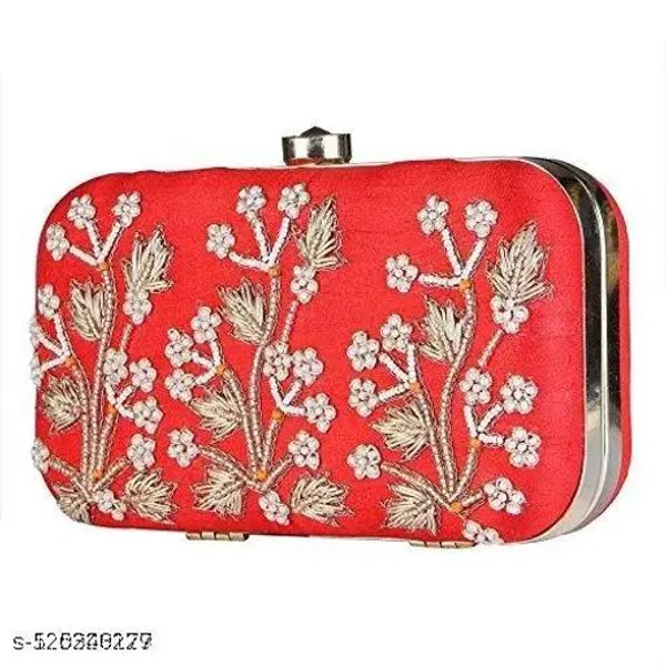 Red_Polyurethane_Clutch_For_Women