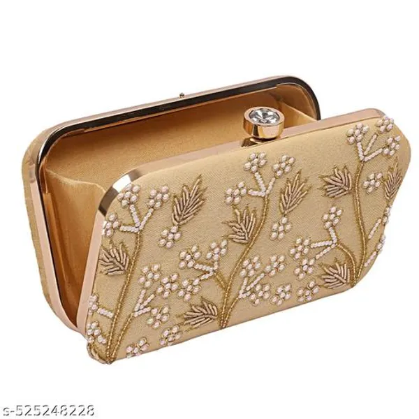 Gold_Polyurethane_Clutch_For_Women