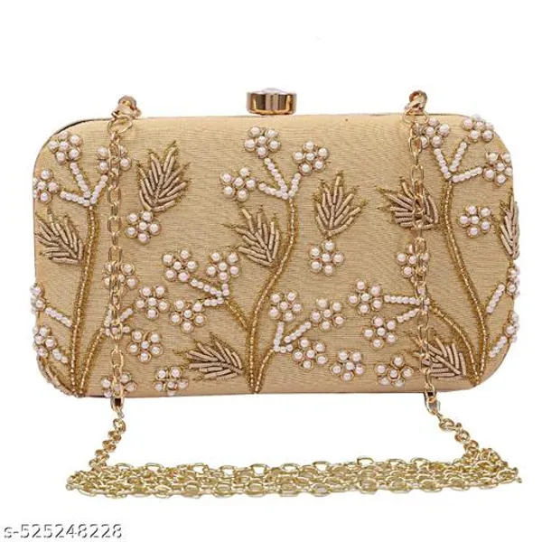 Gold_Polyurethane_Clutch_For_Women