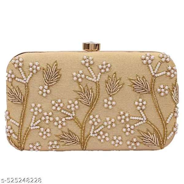 Gold_Polyurethane_Clutch_For_Women