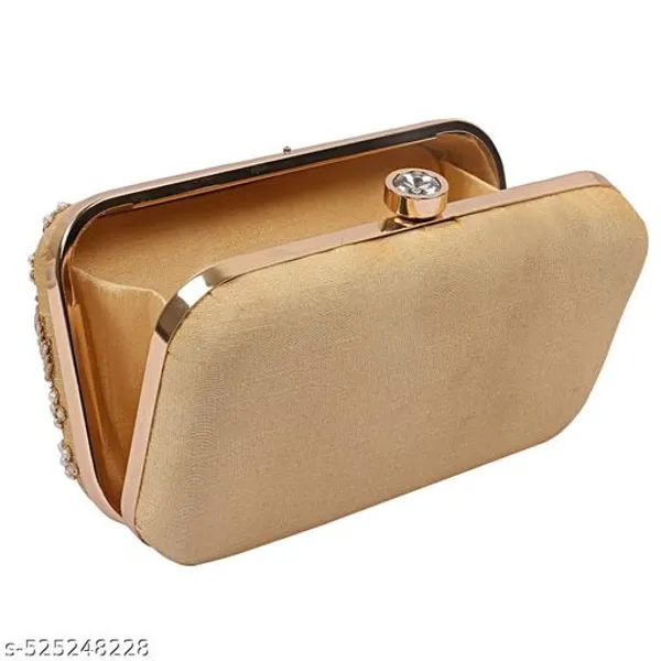 Gold_Polyurethane_Clutch_For_Women