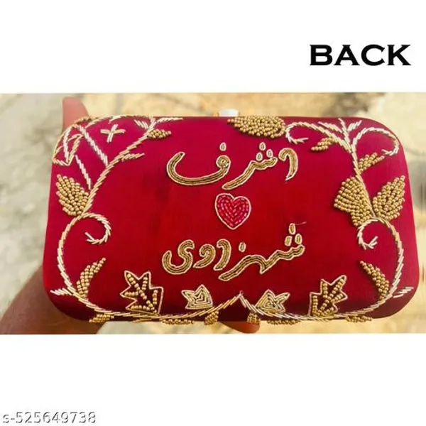 Maroon_Polyurethane_Clutch_For_Women