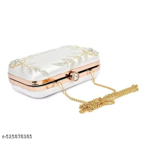 White_Polyurethane_Clutch_For_Women