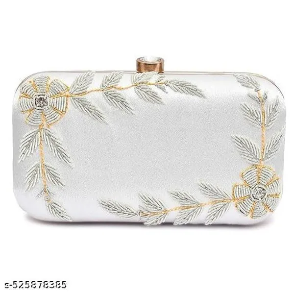 White_Polyurethane_Clutch_For_Women