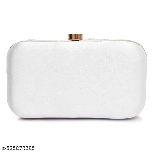 White_Polyurethane_Clutch_For_Women