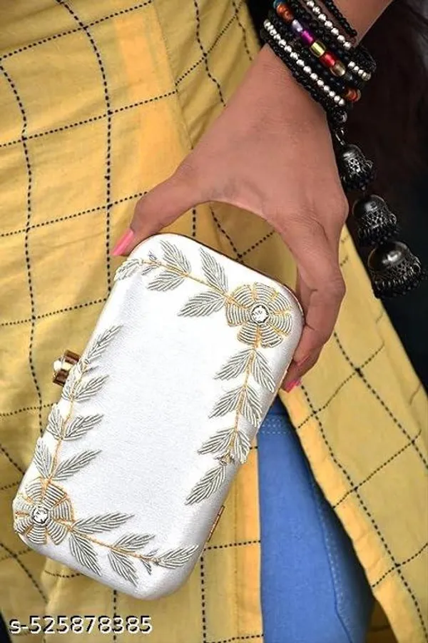 White_Polyurethane_Clutch_For_Women