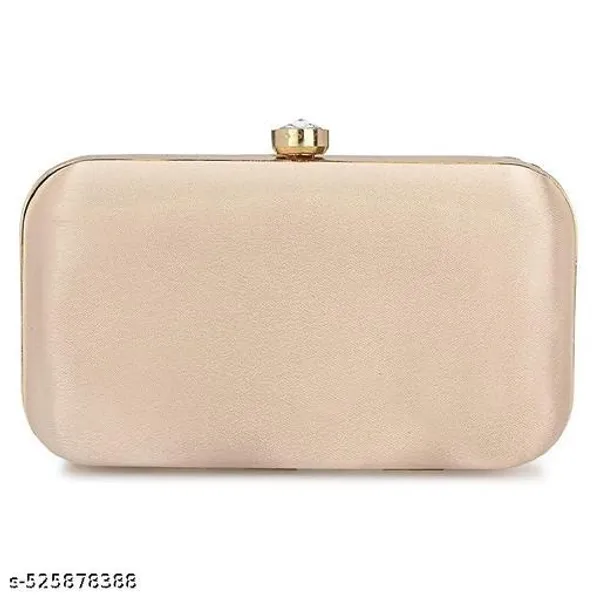 Peach_Polyurethane_Clutch_For_Women