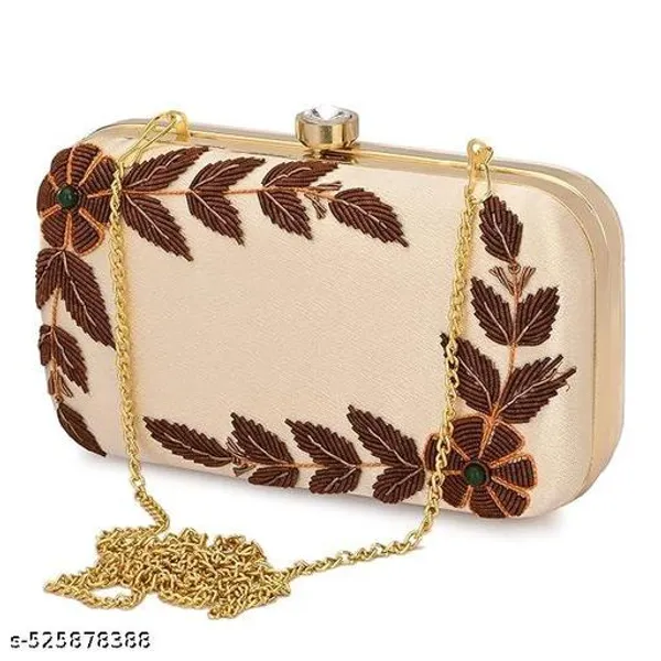 Peach_Polyurethane_Clutch_For_Women