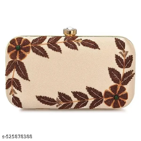 Peach_Polyurethane_Clutch_For_Women