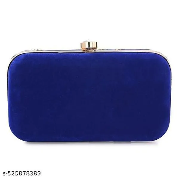 Blue_Polyurethane_Clutch_For_Women