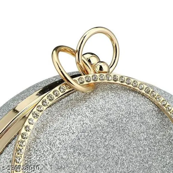 Silver_Polyurethane_Clutch_For_Women