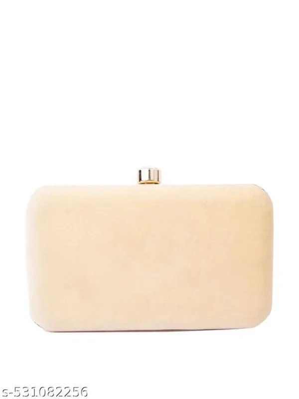 Beige_Polyurethane_Clutch_For_Women