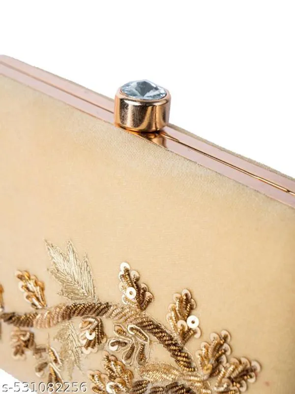 Beige_Polyurethane_Clutch_For_Women