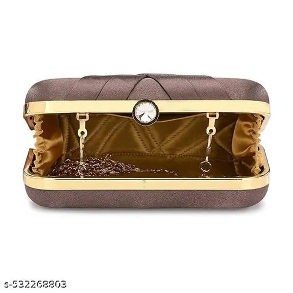 Brown_Polyurethane_Clutch_For_Women