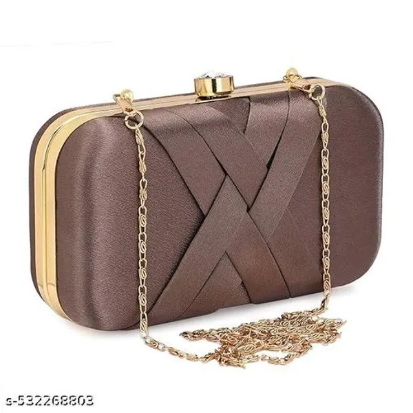 Brown_Polyurethane_Clutch_For_Women