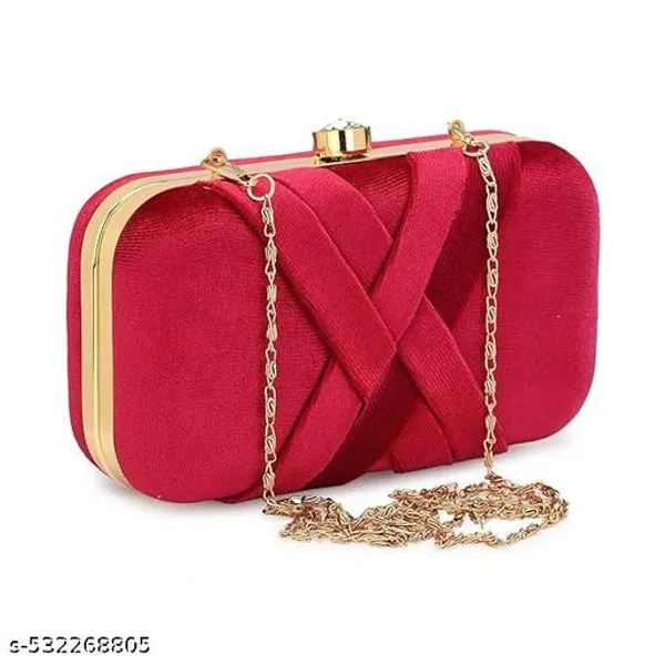 Red_Polyurethane_Clutch_For_Women