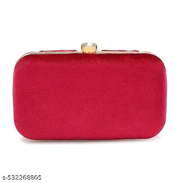 Red_Polyurethane_Clutch_For_Women