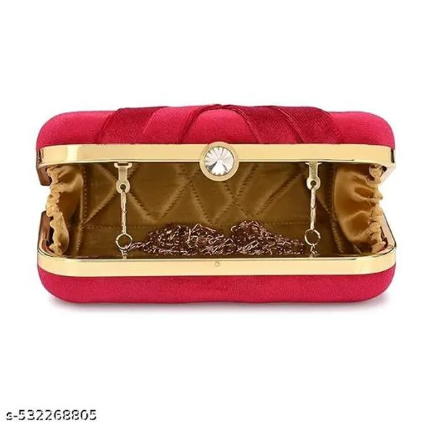 Red_Polyurethane_Clutch_For_Women