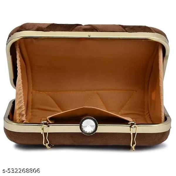 Brown_Polyurethane_Clutch_For_Women