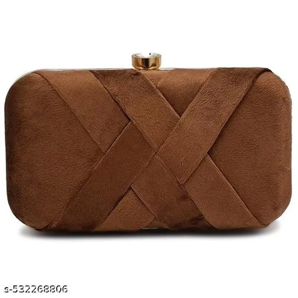 Brown_Polyurethane_Clutch_For_Women